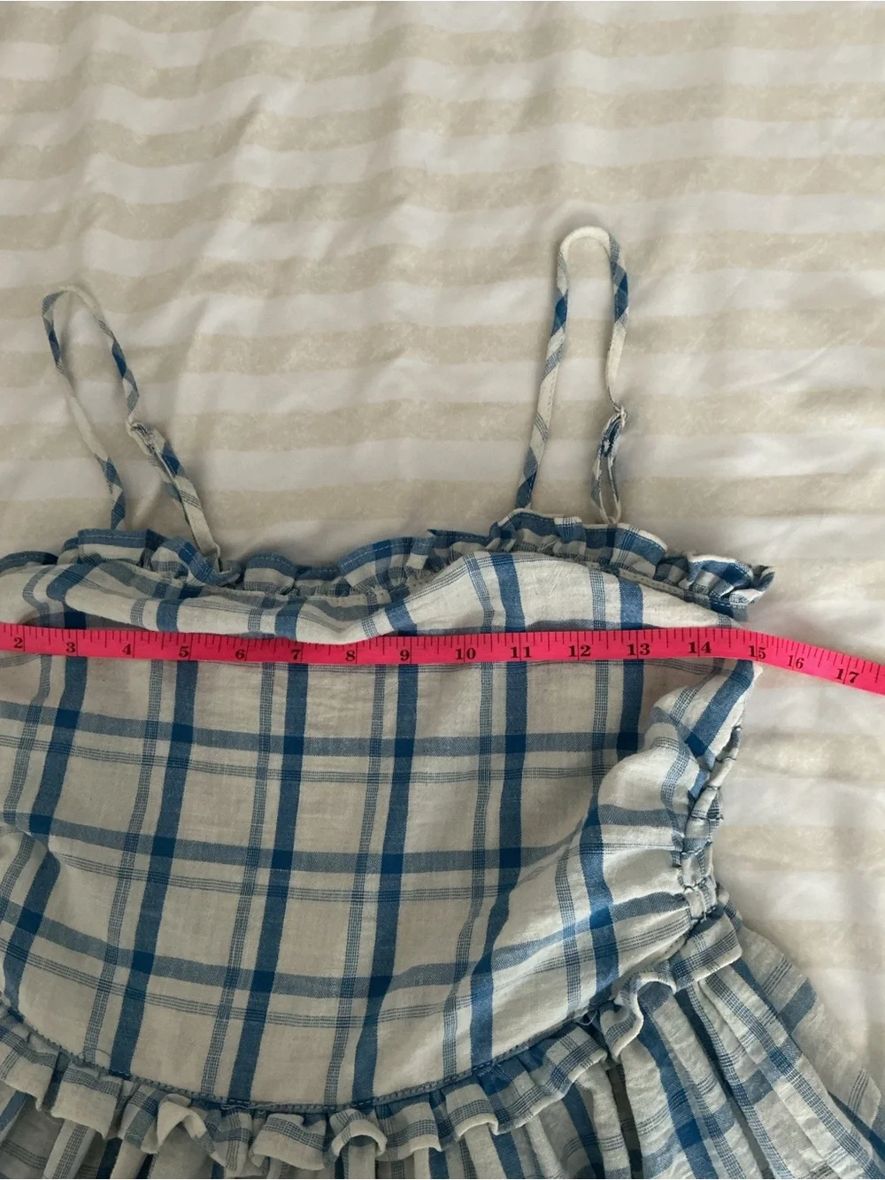 Max Studio Blue & White Plaid Ruffle Midi Dress - Picture 7 of 11